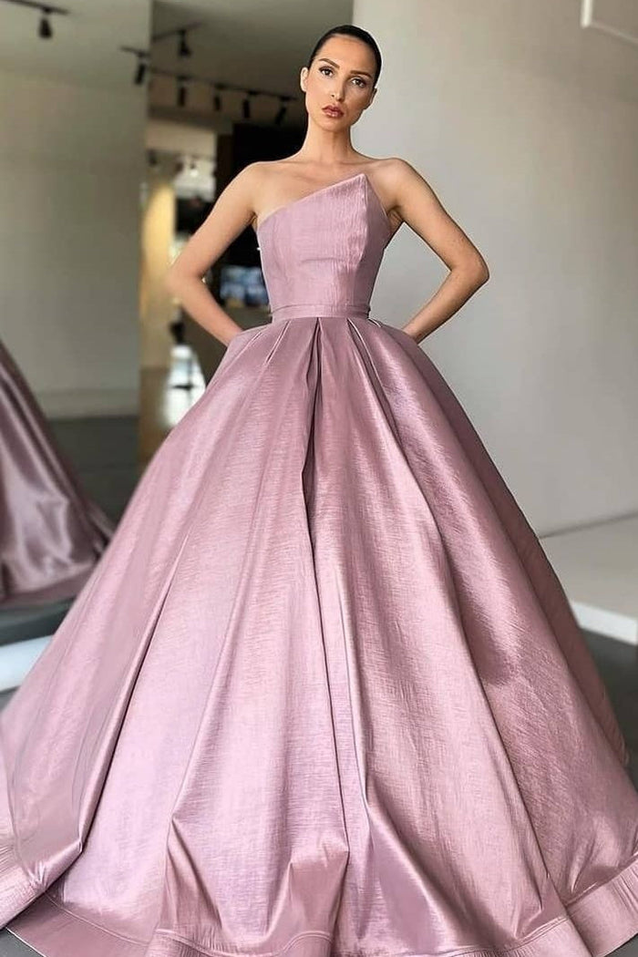 Ball Gown Asymmetrical Strapless Ankle Length Sleeveless Prom Dress Ball Gown Asymmetrical Strapless Ankle Length Sleeveless Prom Dress