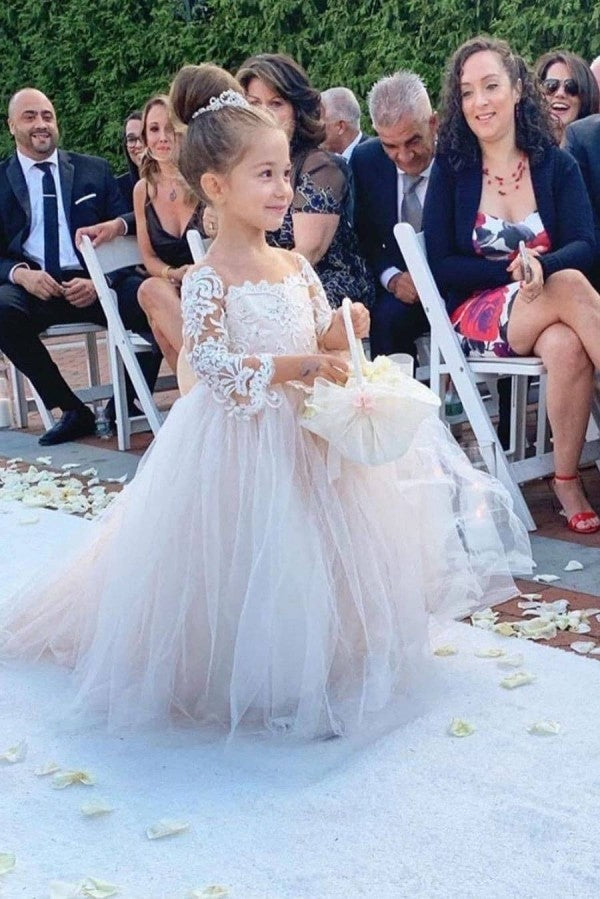 Lanvender Ball Gown Flower Girl Dresses For Wedding Beaded V Neck Backless  Toddler Pageant Gowns Tulle Sweep Train Kids Prom Dress From Manweisi,  $100.88 | DHgate.Com