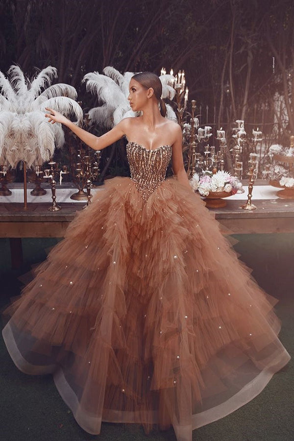Ball Gown Sweetheart Floor Length Organza Beaded Prom Dress Ballbella Ball Gown Sweetheart Floor Length Organza Beaded Prom Dress Ballbella