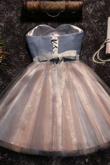 Ball Gown Sweetheart Knee Length Tulle Beading Homecoming Dress-Ballbella