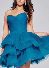 Ball-Gown Sweetheart Sleeveless Tulle Homecoming Dresses-Ballbella