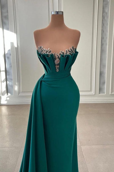 Ballbella Beautiful Dark Green Long Prom Dress Evening Gowns Strapless Mermaid Ballbella Beautiful Dark Green Long Prom Dress Evening Gowns Strapless Mermaid