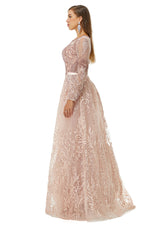 Ballbella Design | Sparkle Beaded Mermaid Long sleeves Prom Dresses with Overskirt-Ballbella
