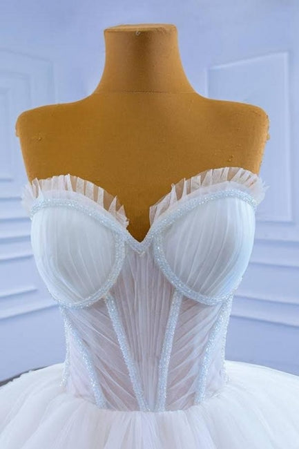 Ballbella Fabulous Modern Long White Wedding Gowns Sleeveless-Ballbella