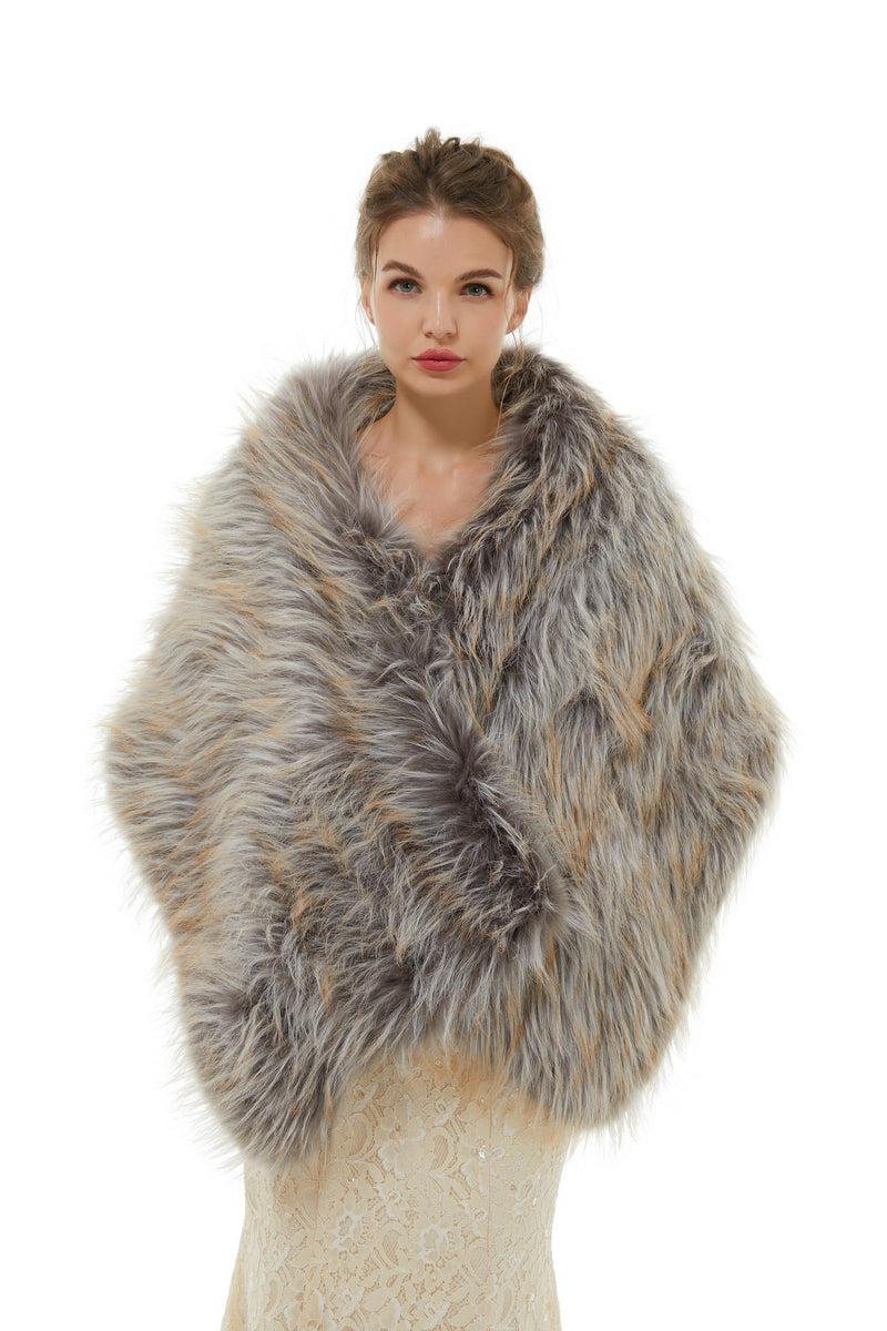 Belinda - Winter Faux Fur Wedding Wrap-Ballbella