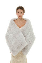 Berey - Winter Faux Fur Wedding Wrap-Ballbella