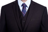 Bespoke Solid Black Three Piece Suits for Men-Ballbella