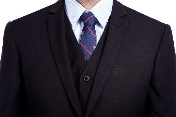 Bespoke Solid Black Three Piece Suits for Men-Ballbella