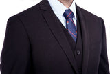 Bespoke Solid Black Three Piece Suits for Men-Ballbella