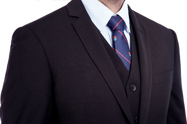 Bespoke Solid Black Three Piece Suits for Men-Ballbella