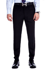 Bespoke Solid Black Three Piece Suits for Men-Ballbella