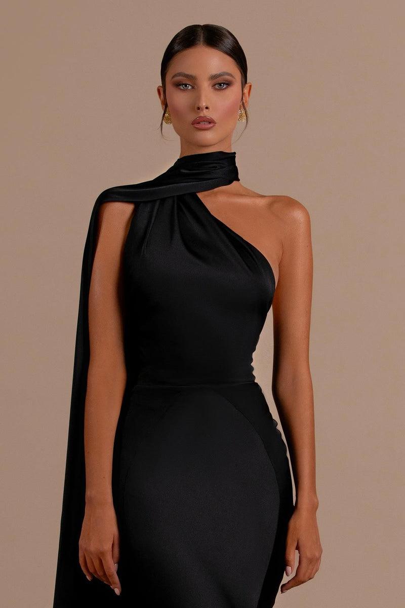 Black High Neck Mermaid Prom Dress with Open Back Black High Neck Mermaid Prom Dress with Open Back