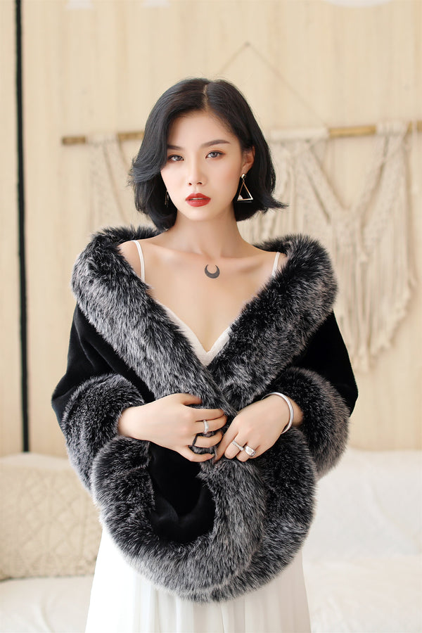 shawl for dress winter 30 Cozy Winter Wedding Shawl and Wrap Options for Elopements