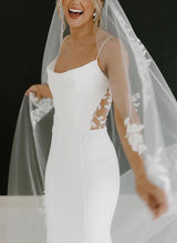 Boho Garden Summer Beach Cowl Neck Sleeveless Court Train Lace Wedding Dresses-Ballbella