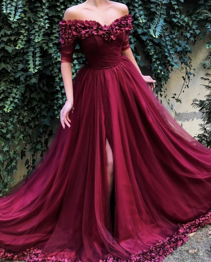 Prom Dress|Mermaid Burgundy Long Prom Dress, Burgundy Evening Dresses –  Promnova