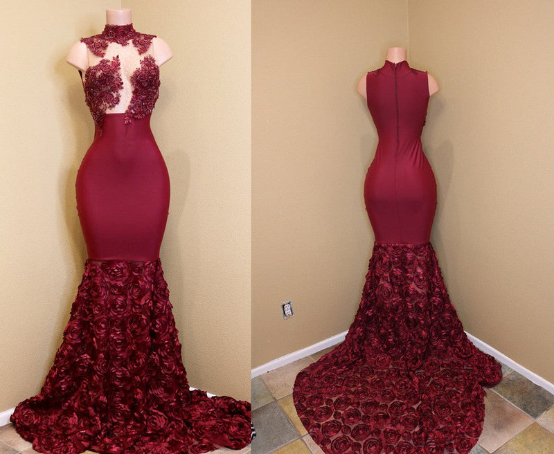 Ballbella custom made gorgeous burgundy mermaid Prom Party Gowns New Arrival on sale. You will be surprised by the delicate design and service. Extra free coupons,  come and get today.