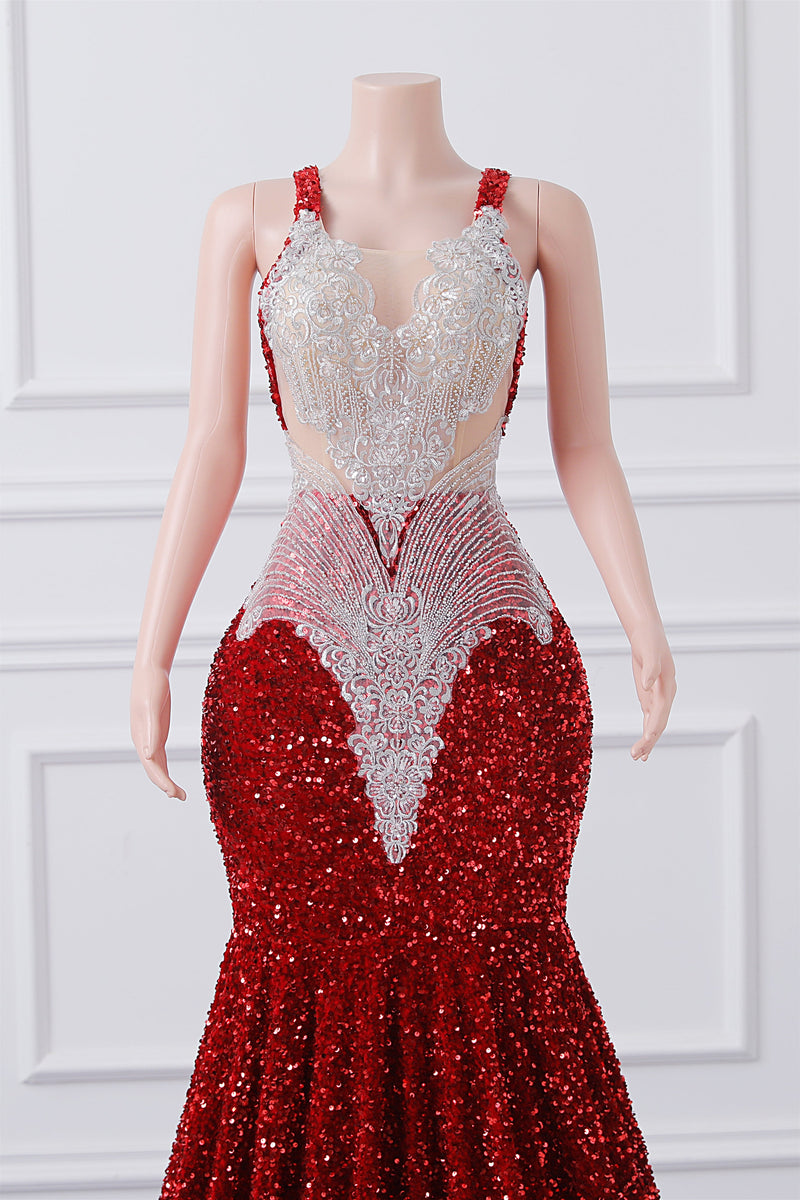 Burgundy Sequin Mermaid Silver Beaded Court Trian Prom Dresses Burgundy Sequin Mermaid Silver Beaded Court Trian Prom Dresses