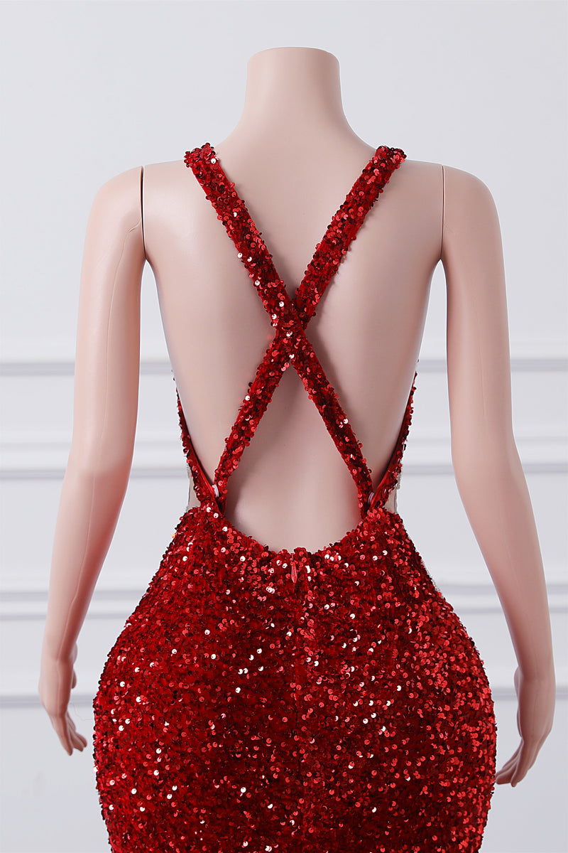 Burgundy Sequin Mermaid Silver Beaded Court Trian Prom Dresses Ballbella Burgundy Sequin Mermaid Silver Beaded Court Trian Prom Dresses Ballbella
