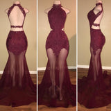 Customizing this New Arrival Burgundy Sheer-Tulle Lace-Appliques High-Neck Mermaid Prom Dresses on Ballbella. We offer extra coupons,  make Prom Dresses, Real Model Series in cheap and affordable price. We provide worldwide shipping and will make the dress perfect for everyone.