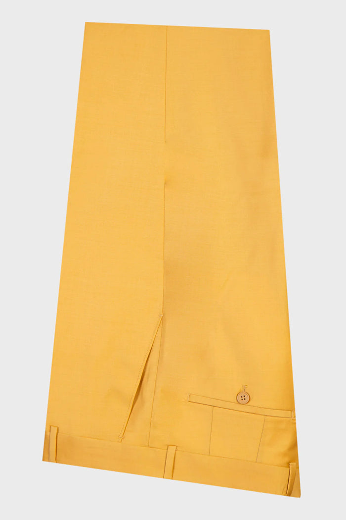 Yellow Peaked Lapel Double-Breasted Prom Suit