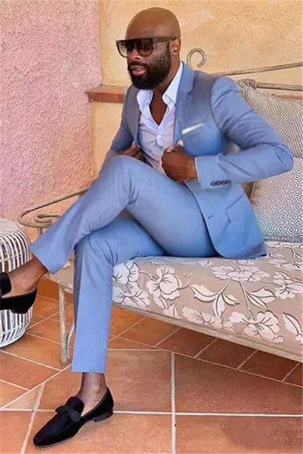 Casual Blue Men Suits Latest Design Business Man Blazer with 2 Piece-Ballbella