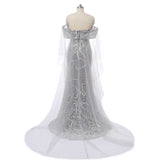 Charming Asymmetrical Strapless Mermaid Prom Dresses Sheath Beads With Zipper-Ballbella