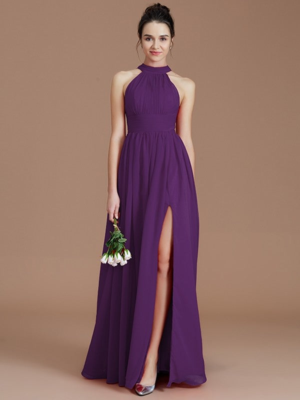 Charming Halter Sleeveless Ruched Chiffon Bridesmaid Dresses Ballbella Charming Halter Sleeveless Ruched Chiffon Bridesmaid Dresses Ballbella