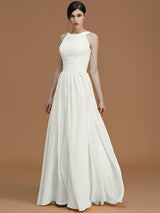 Charming Halter Sleeveless Ruched Chiffon Bridesmaid Dresses-Ballbella