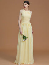 Charming Halter Sleeveless Ruched Chiffon Bridesmaid Dresses-Ballbella