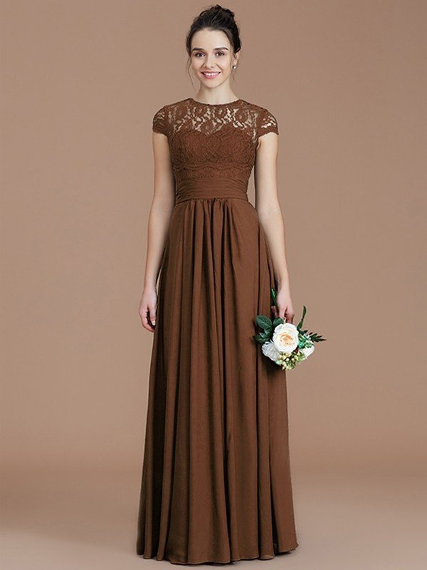 Charming Jewel Short Sleeves Lace Chiffon Bridesmaid Dresses Charming Jewel Short Sleeves Lace Chiffon Bridesmaid Dresses