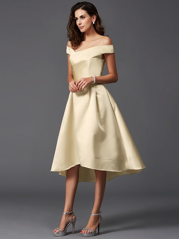 half shoulder bridesmaid dresses Kane Asymmetrical Off the Shoulder Bridesmaid Dress main image 1