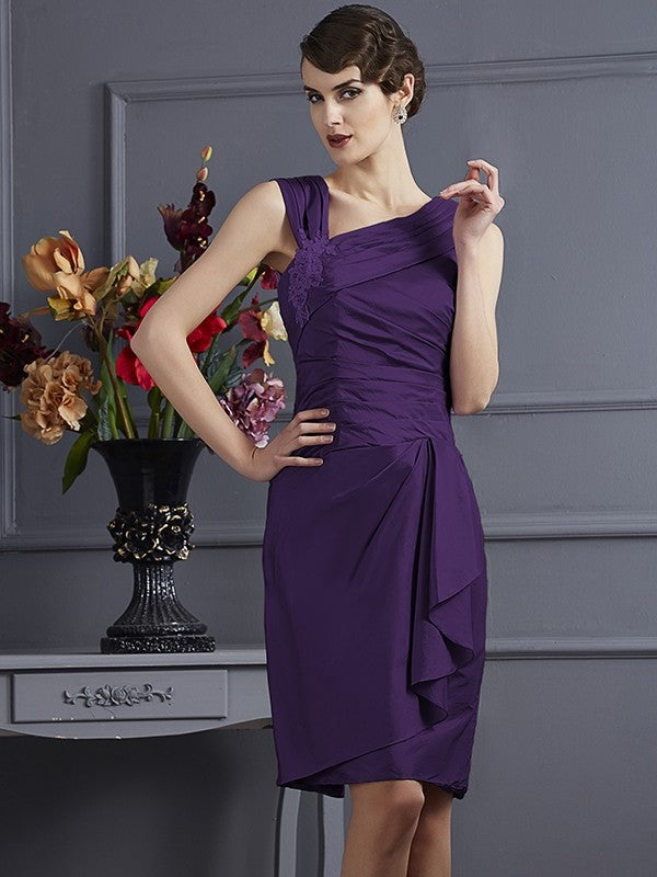 purple taffeta bridesmaid dress Zapaka Women Plum Taffeta Long Sleeves Mother of the Bride Dress with Pockets Off the Shoulder Ruched A Line Wedding Guest Dress, Plum / US24W