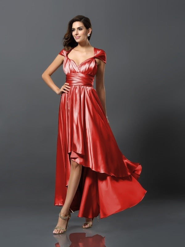 Charming Sleeveless High Low Bridesmaid Dresses-Ballbella