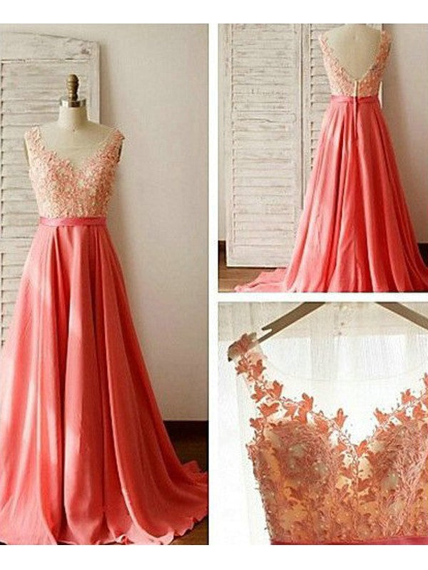 Charming Sleeveless Sweetheart Lace Chiffon Bridesmaid Dresses-Ballbella