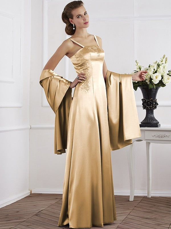 Charming Spaghetti Straps Sleeveless Beading Long Mother of the Bride Dresses-Ballbella