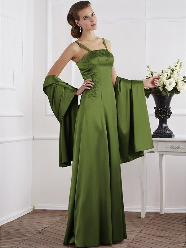 Charming Spaghetti Straps Sleeveless Beading Long Mother of the Bride Dresses-Ballbella