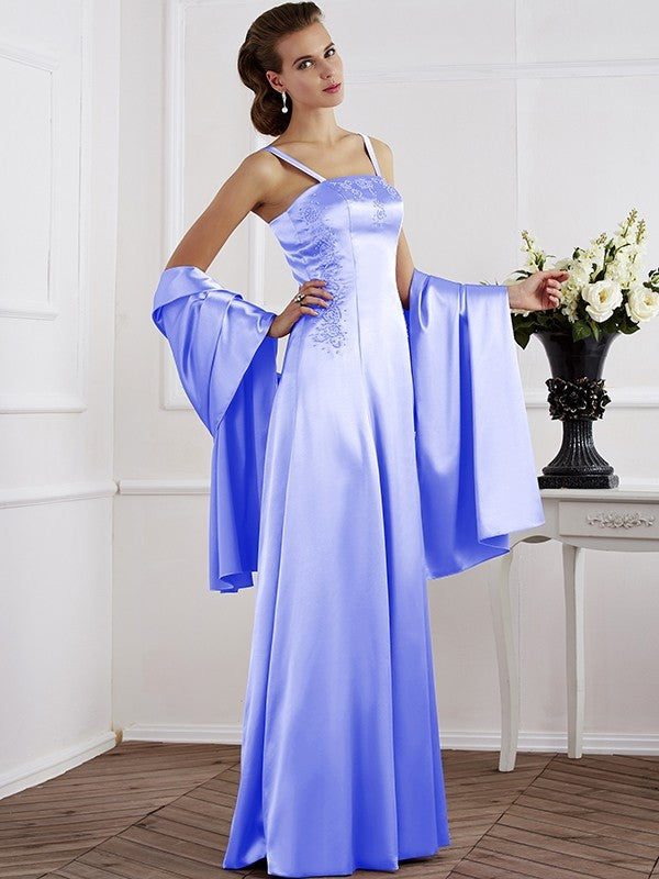 Charming Spaghetti Straps Sleeveless Beading Long Mother of the Bride Dresses-Ballbella
