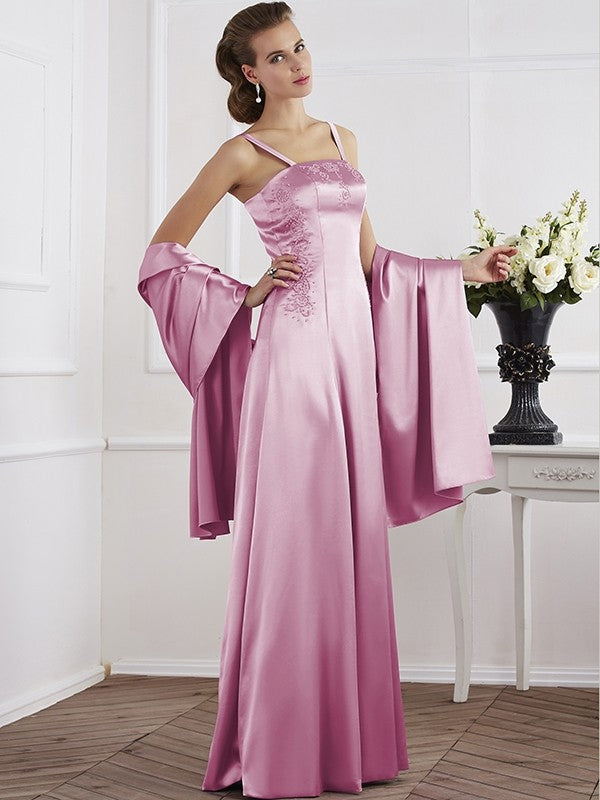 Charming Spaghetti Straps Sleeveless Beading Long Mother of the Bride Dresses-Ballbella
