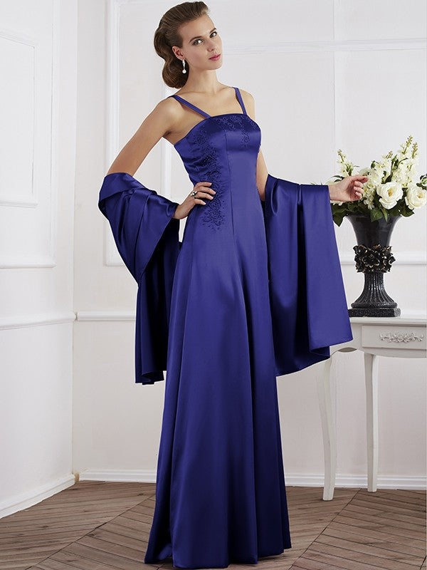Charming Spaghetti Straps Sleeveless Beading Long Mother of the Bride Dresses-Ballbella