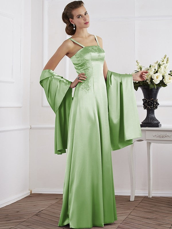 Charming Spaghetti Straps Sleeveless Beading Long Mother of the Bride Dresses-Ballbella