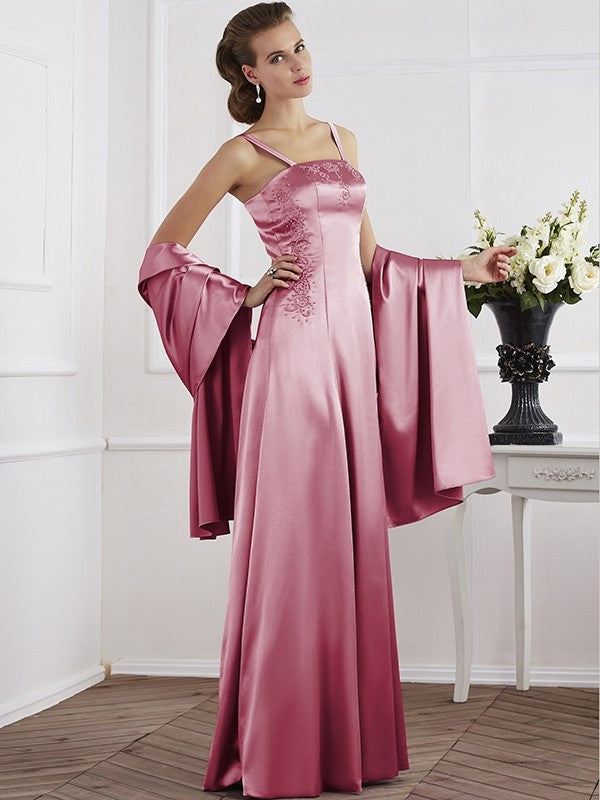 Charming Spaghetti Straps Sleeveless Beading Long Mother of the Bride Dresses-Ballbella