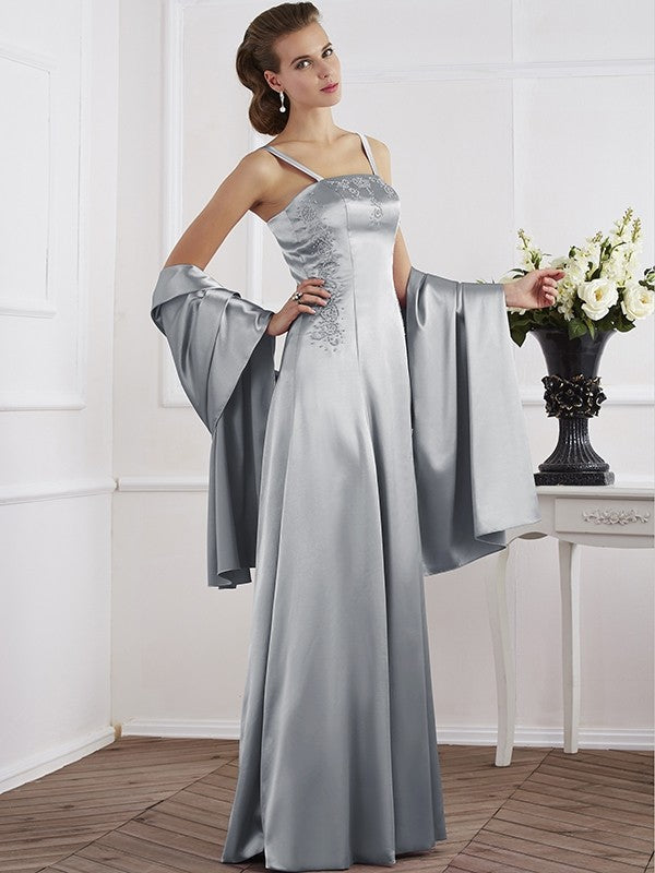 Charming Spaghetti Straps Sleeveless Beading Long Mother of the Bride Dresses-Ballbella