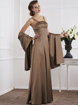 Charming Spaghetti Straps Sleeveless Beading Long Mother of the Bride Dresses-Ballbella