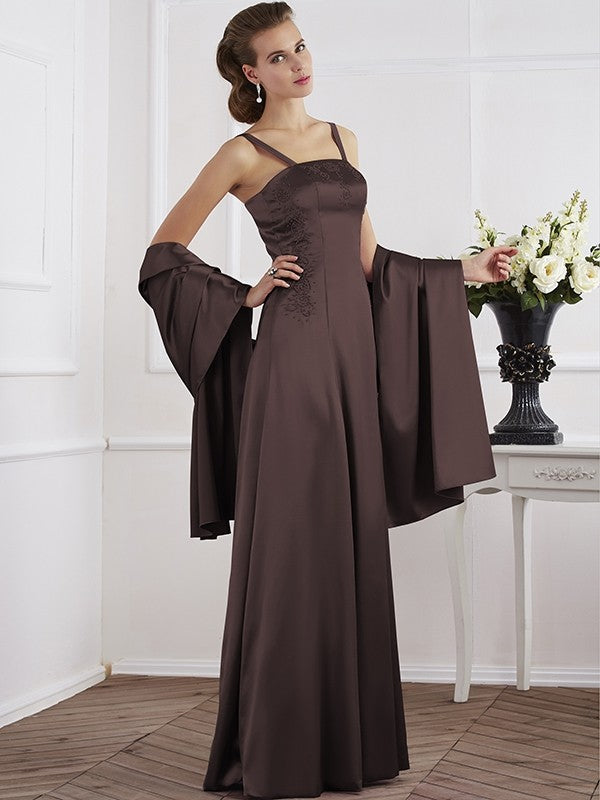Charming Spaghetti Straps Sleeveless Beading Long Mother of the Bride Dresses-Ballbella