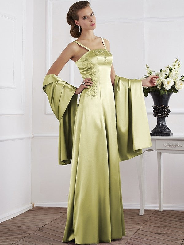 Charming Spaghetti Straps Sleeveless Beading Long Mother of the Bride Dresses-Ballbella