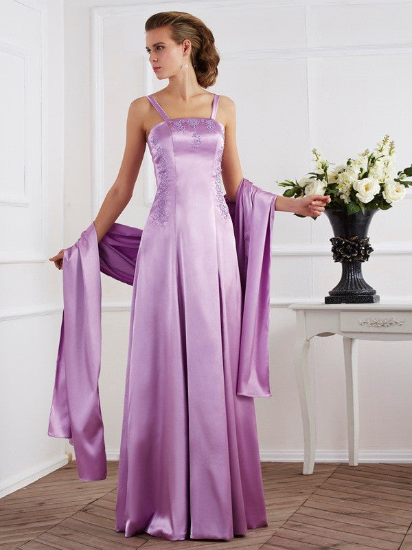 Charming Spaghetti Straps Sleeveless Beading Long Mother of the Bride Dresses-Ballbella