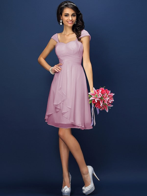 chiffon short dress bridesmaid Charming Straps Pleats Sleeveless Dresses category: shirting The #1 Dress Trend Size:12-13 YEAR 118 lbs