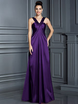 Charming Straps Sleeveless Long Bridesmaid Dresses-Ballbella