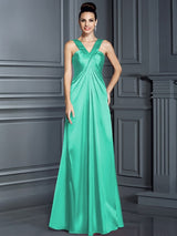 Charming Straps Sleeveless Long Bridesmaid Dresses-Ballbella