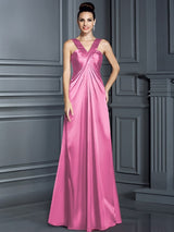 Charming Straps Sleeveless Long Bridesmaid Dresses-Ballbella